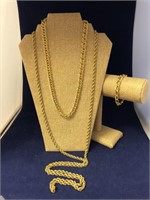 Selection of Heavy Gold-tone Necklaces & Bracelet