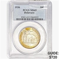 1936 Delaware Half Dollar PCGS MS65