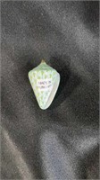 Herend, Mini Cone Shell, Key Lime and gold, 2" x 1