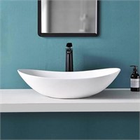 Oval Vessel Sink with Pop Up Drain