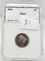 1884 Proof 64 PCI Nickel