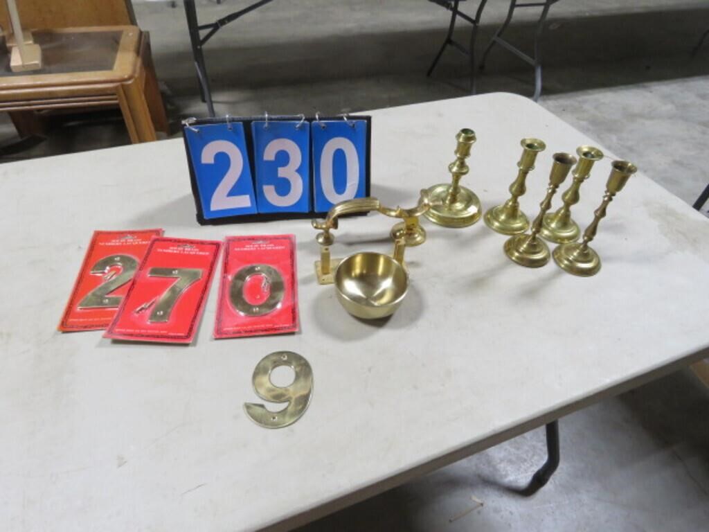BRASS CANDLESTICKS AND OTHER MISC ODDS AND ENDS