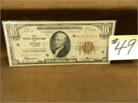 (2) 1929 Ser. $10 Nat. Currency "The Fed. Res. -