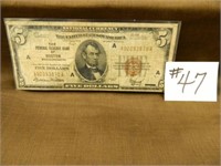 1929 Ser. $5 Nat. Currency "The Fed. Res. Bank Of-