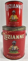 (2) 1928 Empty LUZIANNE Coffee & Chicory Cans