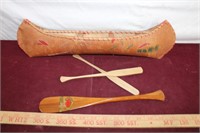 Native Birchbark Canoe / Peterborough Canoe Paddle