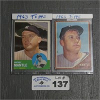 1962 & 1963 Mickey Mantle Baseball Cards #200