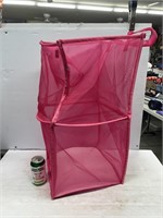 Collapsible pink laundry bin