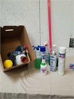 Group of household cleaners and supplies includes