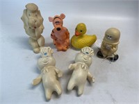 6 Vintage Squeak Toys