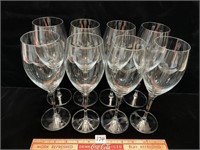 NICE LOT WINE GLASSES MADE IN ROMANIA 9 INCHS