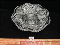 ANTIQUE PRESS GLASS DISPLAY BOWL