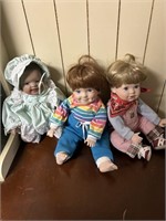 Porcelain Collectible Dolls Lot of 3