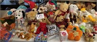 Table Full of Stuffed Animals-Boyds Bears,