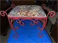Wrought Iron Vanity Seat, Easy Paint & Upholstery