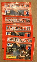 4 Packages 1988 Panini Baseball Stickers