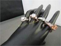 Rings: 4pc lot 3 Size 7, 1 Size 8.5