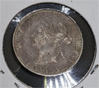 1871 Canadian Sterling Silver 25-Cent Quarter Coin