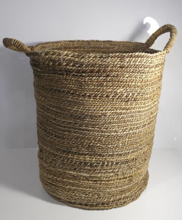 LARGE WICKER BASKET WITH HANDLES