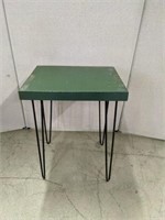 Green Wood Top Table With Metal Legs