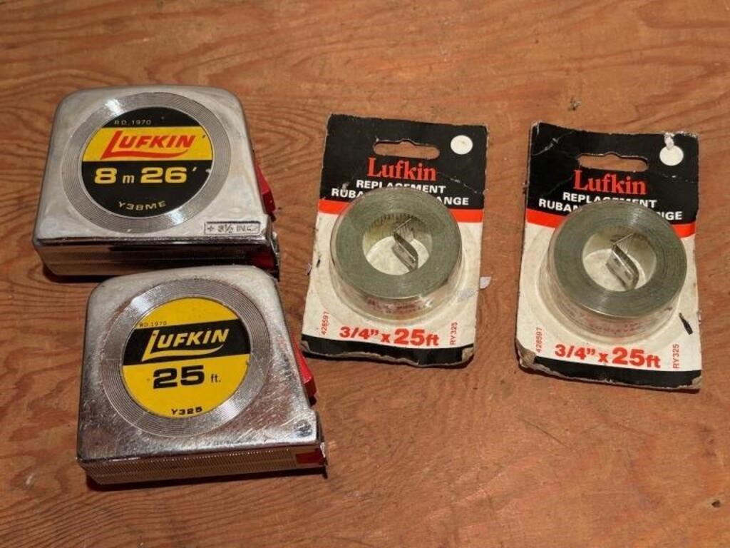 Two Lufkin Tape Measures, 26' 25' Plus 25' Blades