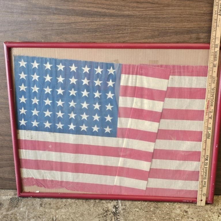 48 Star American Flag in Frame