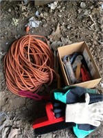 Extension cord and box of supplies