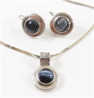 STERLING SILVER NECKLACE PENDANT & EARRING SET