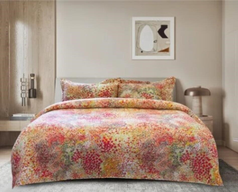 King Quilt + 2 Shams Standard Abstract Quilt Set