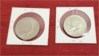 1971 and 1968 USD 50 cent coins