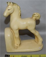 Vtg Painted Chalkware Pony Horse Bookend 6.25t