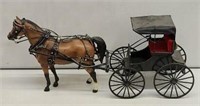 Breyer Horse with Black High Wheel Carriage