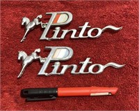 (2) Vintage Pinto Car Emblems