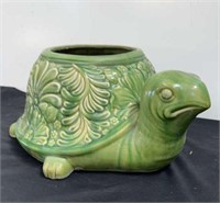 Beautiful ceramic turtle planter 8 inches tall