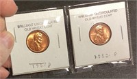 2 uncirculated wheat pennies