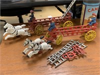 CAST IRON FIRE TRUCK TOYS / HORSE DRAWN