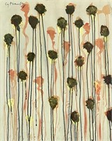 CY TWOMBLY WATERCOLOR ABSTRACT ON PAPER