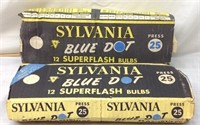 F4) SYLVANIA BLUE DOT PRESS 25 SUPER FLASH BULBS