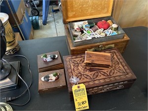 WOOD BOXES - 2- DUCK CARD GAME BOX / 1- MINI BOX /