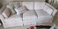 Highland House Pastel Upholstered Couch, Pillows