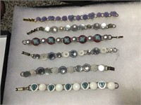 6 HANDCRAFTED  VICTORIAN BUTTON BRACELETS  #7