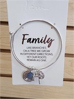Silver toned family bracelet