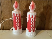 Noel candles blowmold set of 2 13 in