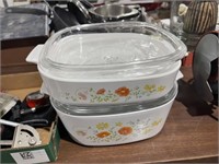 2 PC CORNING WARE AND LIDS