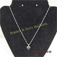 LADIES STERLING SILVER AND GEMSTONE NECKLACE