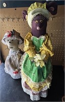 Lot of Two Collectibles - Lady & Dog