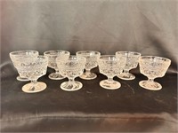 Vintage Pressed Glass Ice-Cream Cup Set (8)