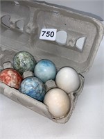 6 MARBLE EGGS