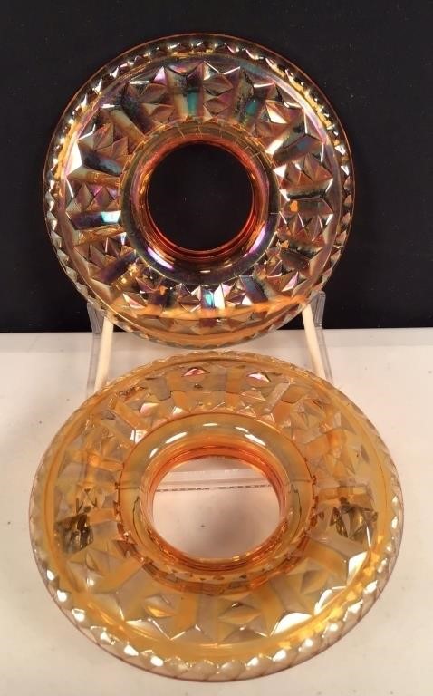 (2) Carnival Glass Rings