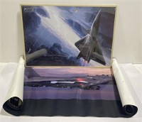 (Z)  Air Force Print Of Dogfight & F-15E Poster